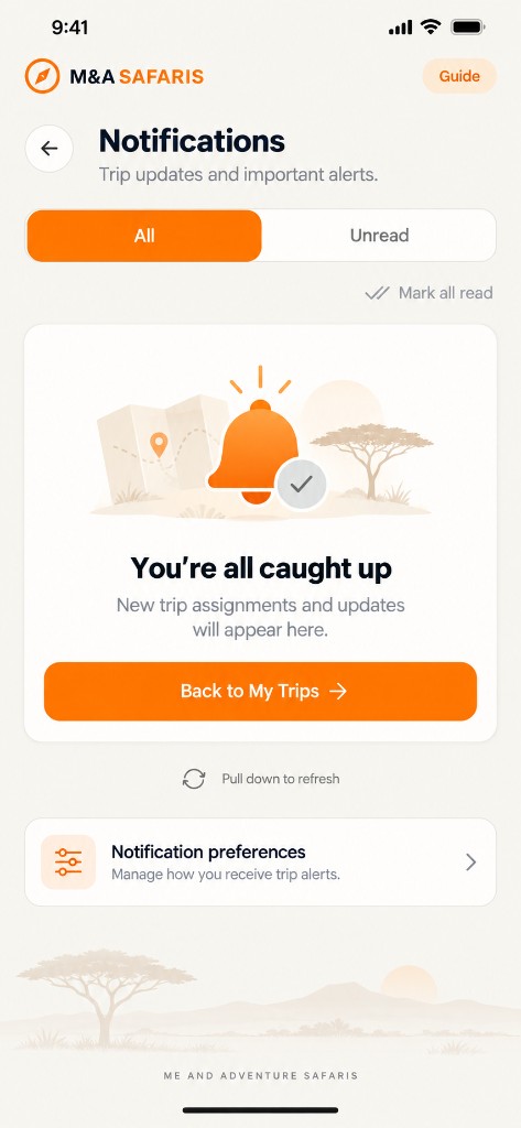 Live Notifications — Instant alerts for new trip assignments, driver arrivals, and schedule updates.